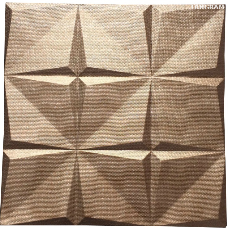 Linen Fabric Brown Bedhead 3D Panel Wall